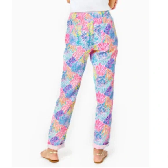 ✨NWT✨ Lilly Pulitzer 31" Taron Mid-Rise Linen Pant - Multi Splashdance Size XS - Picture 8 of 9